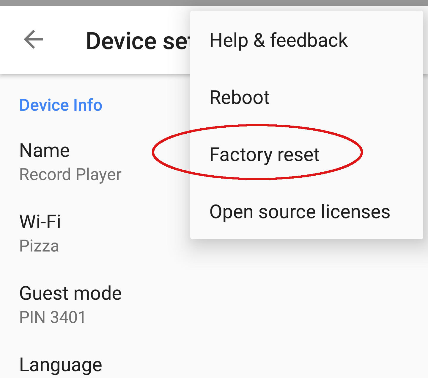 factory reset my chromecast